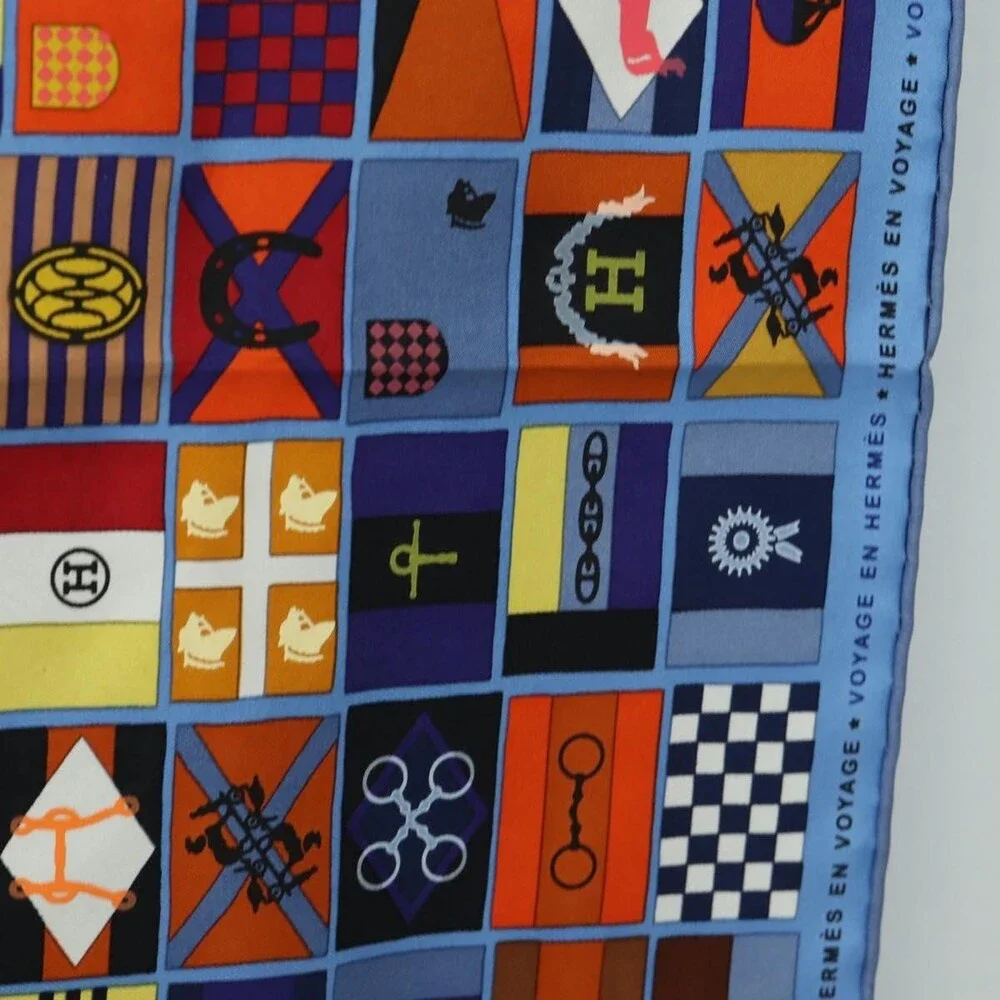 Hermes Silk Carre 90 Scarf Blue